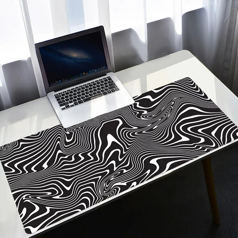 Strata Liquid Stains Black Mouse Pad 90x40 Topographic Big Mousepad Company Gamer Rug Deskmat Deskpad Personalized DropShipping