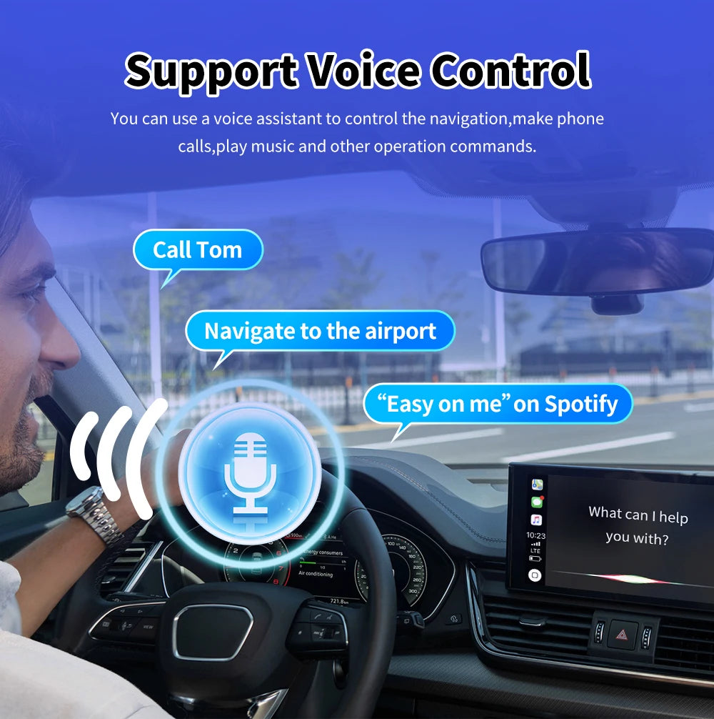 New Wired To Wireless Carplay Android 2 In 1 Automatic Adapter Car Gadget Smart Box Plug and Play 5Ghz Wifi Fast Connection