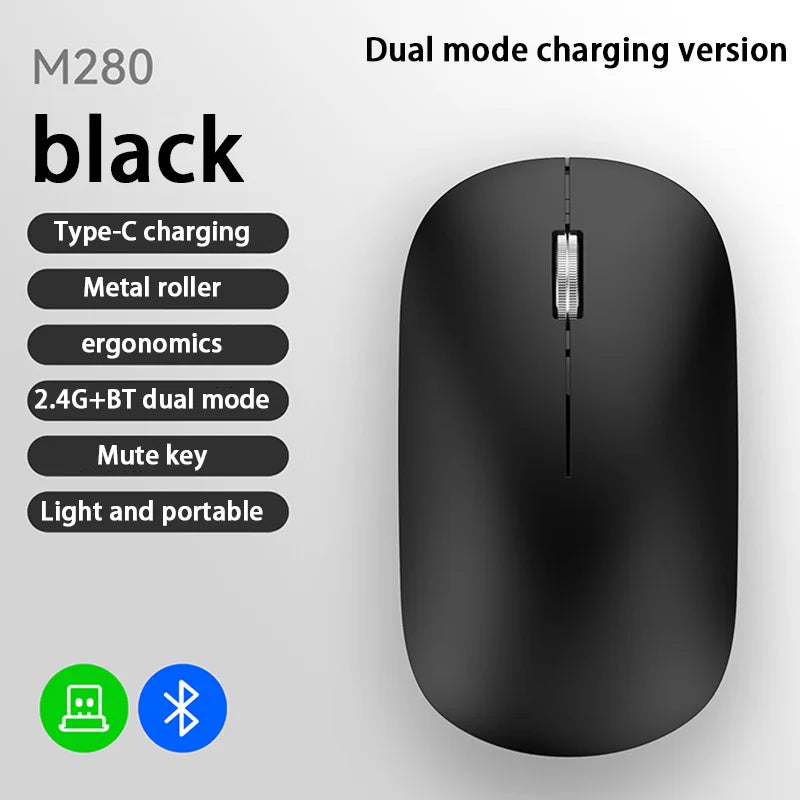 Bluetooth Wireless Mouse 2.4G Dual Mode DPI Adjustable Type-C Rechargeable Silent Ergonomic Portable Office Mouse 2026 ﻿
