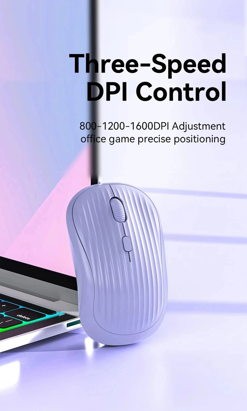 Type-C Rechargeable 2.4G Bluetooth Dual Mode Wireless Mouse Ergonomic Fashion Silent Mouse Desktop Laptop Tablet for iPhone iPad