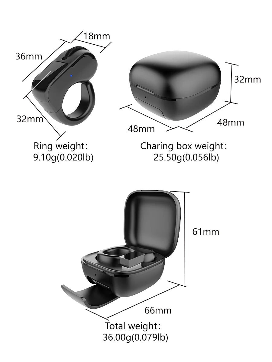 Ring Mouse Bluetooth 2.4g Dual-Mode Wide Rechargeable Mini Light Weight Compatible Remote Control Short Video Speech Selfie Scan