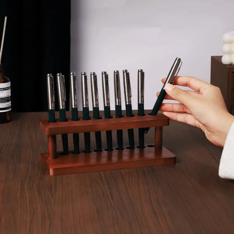 Walnut Wood Multifunction Desk Organizer & Phone Stand