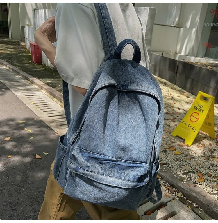 Trendy Casual ex Bapa 2024 New Sle INS Quali Forest System Girl Bapa Student Bookbag Soft Canvas Large Size