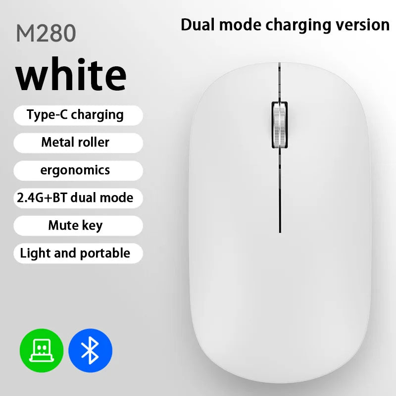 Bluetooth Wireless Mouse 2.4G Dual Mode DPI Adjustable Type-C Rechargeable Silent Ergonomic Portable Office Mouse 2026 ﻿