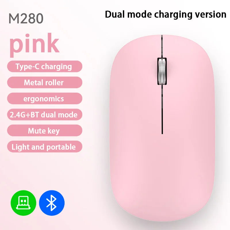 Bluetooth Wireless Mouse 2.4G Dual Mode DPI Adjustable Type-C Rechargeable Silent Ergonomic Portable Office Mouse 2026 ﻿